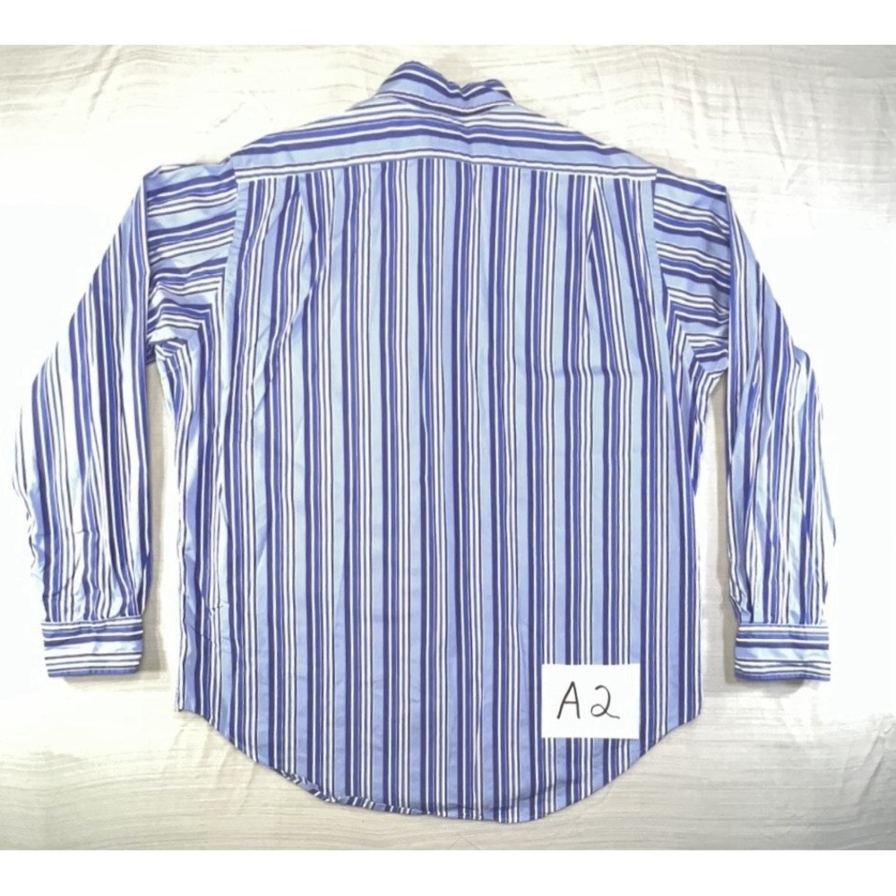 Polo Ralph Lauren Men's Blue and White Stripes, Long Sleeve Dress Shirt. SZ XXL - Picture 7 of 15